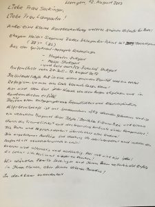 handschriftlicher Gästebucheintrag